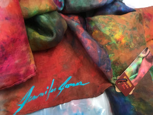 Hand dyed 14x 72 Rayon Bamboo scarves